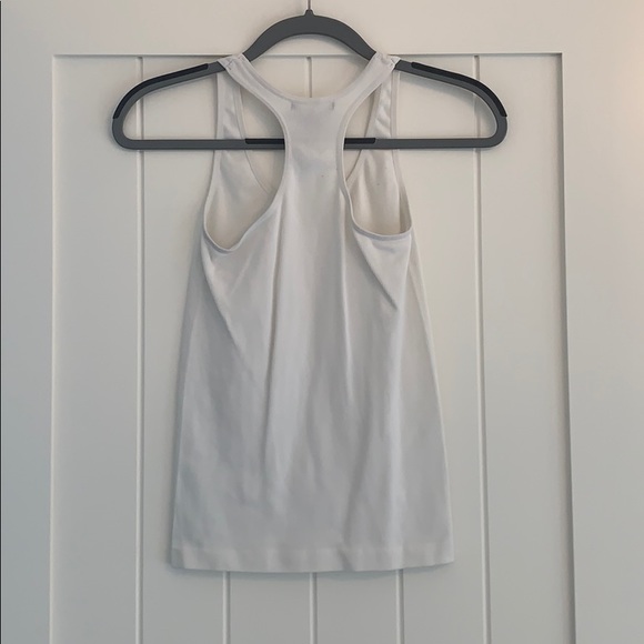 White Ribbed Racerback Tank Top - Picture 2 of 2